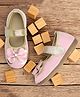Chiu Bow Applique Detailed With Velcro Closure Mary Jane Ballerinas- Pink