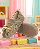 Chiu Stones  Embellished Gift Knot Bow Applique Detailed With Velcro Closure Mary Jane Ballerinas - Brown