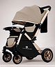 StarAndDaisy Baby Strollers Pram with Foldable Design, Food Tray, 4 Wheel Suspension, Convertible& Adjustable Seat, 5 Point Safety Belt, Light Weight & Convenient. Tan