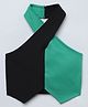 Taffykids Woven Sleeveless Cut & Sew Halter Neck Crop Top -  Black & Green