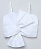 Taffykids Satin Woven Sleeveless Bow Knot Detailed Crop Top - White