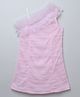 Taffykids Net Knit One Shoulder Ruffle Detailed Ruched Dress - Light Pink