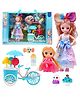 YAMAMA Missy & Sissy Pretend Character Playset Doll Toys For Kids With Ice Cream Buggy and 4 Desserts Gift Set Role Play Toy For Girls - Multicolor - Height 52 cm