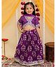 AJ Dezines Cotton Woven Sleeveless Floral Printed Gota Lace Embellished Coordinating Lehenga Choli With Dupatta Set - Purple