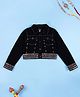 Kiddopanti Denim Woven Navratri Theme Full Sleeves Mirror Work Detailed Cropped Jacket - Black