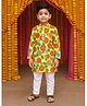 Kiddopanti Cotton Woven Full Sleeves Tropical Floral Printed Kurta Pyjama Set - Multi Colour