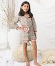 Fairies Forever Cotton Woven Full Sleeves Floral Printed Coordinating Shirt & Shorts Night Suit Set - Multi Colour