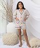 Fairies Forever Cotton Woven Full Sleeves Striped Coordinating Shirt & Shorts Night Suit Set - Multi Colour
