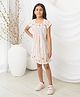 Fairies Forever Cotton Woven Half Sleeves Striped & Floral Embroidered Dress - Multi Colour