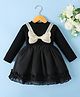 Mark & Mia Full Sleeves Party Dress With Bow Applique - Black