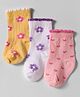 Cute Walk by Babyhug Knit Ankle Length Anti-bacterial Socks with Floral Print Pack of 3 - Yellow White & Pink