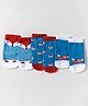 Cute Walk by Babyhug Knit Ankle Length Anti-Bacterial Socks with Animal Design Pack of 3 - Blue