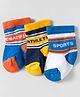 Cute Walk by Babyhug Knit Ankle Length Anti Bacterial Socks With Text Design Pack Of 3 - Yellow Blue & Orange