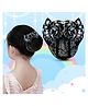 LYKAA Floral Printed Bow Clip With Bun Cover -  Black