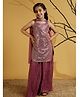 AJ Dezines Georgette Woven Sleeveless Sequins & Gota Lace Embellished Kurti Palazzo Set With Dupatta - Pink
