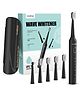 HomeBasic Wave Whitener Electric Toothbrush with 5 Cleaning Modes, 6 Brush Heads, Long-Lasting 60-Day Battery, USB Charging, IPX7 Waterproof, Smart Timer, and Travel Case for Adult Oral Care (Black)