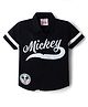 Babyhug Disney Poplin Woven Half Sleeves Shirt With Mickey Mouse Print - Black
