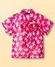 Pine Kids Woven Half Sleeves Top & Inner Tee with Floral Print  and Bow Tie Up - Pink