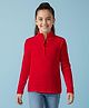 Pine Kids Cotton Lycra Knit Full Sleeves Solid Color High Neck Top - Red