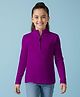 Pine Kids Cotton Lycra Knit Full Sleeves Solid Color High Neck Top - Violet