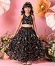 Saka Designs By Sapna Jacquard Woven Sleeveless Floral Embroidered & Sequins Embellished Coordinating Lehenga Choli Set - Black