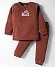 Simply Cotton Full Sleeves Thermal Inner Wear With Vehicle Print - Brown