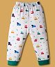 Simply Knit Full Length Fleece Pant With Vehicle Print - White