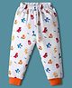Simply Knit Full Length Fleece Pant With Dino Print - White