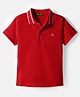 UCB 100% Cotton Knit Half Sleeves Solid Color Polo T-Shirt - Red