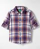 UCB 100% Cotton Woven Full Sleeves Shirt With Checks - Purple
