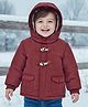 Babyoye Extra warm Full Sleeves Front Open Padded Hooded Jacket with Full Body Sherpa Lining- Maroon