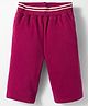 UCB Cotton Knit Full Length  Solid Color Cropped Culotte  Track Pant with Rib Detailing & Drawstring - Burgandy