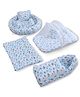 ZOE Bedding Set, Sleeping Bag, Baby Nest & Mosquito Net Gadda Combo Set of 4- Blue-Cloud Print| 100% Cotton Fabric| New Born Gifting| Boys & Girls| Pillow & Bolsters| Breathable Baby Safe Fabric