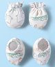 Babyhug 100% Cotton Knit Mittens & Booties Set with Animal Print - White