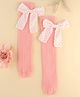 KIDLINGSS Cotton Bow Applique Detailed & Polka Dots Designed Socks - Pink