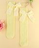 KIDLINGSS Cotton Bow Applique Detailed & Polka Dots Designed Socks - Yellow