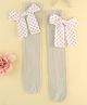 KIDLINGSS Cotton Bow Applique Detailed & Polka Dots Designed Socks - Grey
