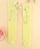KIDLINGSS Cotton Bow Applique Detailed Ribbed Socks - Yellow