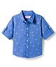 Babyhug Cotton Woven Full Sleeves Shirt with Ship Print - Blue