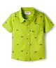 Babyhug Cotton Woven Half Sleeves Printed Shirt - Green