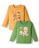 Babyoye 100% Cotton Knit Eco JIva Finish T-Shirts with Animal Print Pack of 2 - Green & Orange