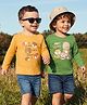 Babyoye 100% Cotton Knit Eco JIva Finish T-Shirts with Animal Print Pack of 2 - Green & Orange