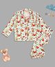 Pyjama Party Pure Cotton Woven Full Sleeves Loving Teddy Printed Coordinating Night Suit Set - Blue