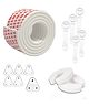 Kiddough Baby Proofing Kit with 2M Edge Protector, 5 Safety Locks, 6 Socket Guards, 2 Door Guards, White