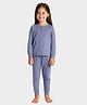 Mi Arcus Knit Full Sleeves Textured Top & Joggers Set - Blue