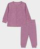 Mi Arcus Knit Full Sleeves Solid Thermal Tee & Joggers Set - Mauve
