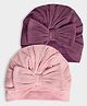 Mi Arcus 100% Cotton Pack Of 2 Ribbed Caps - 32 Cms - Multi Colour