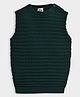 Mi Arcus 100% Cotton Knit Sleeveless Self Designed Sweater - Green