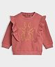 Mi Arcus Knit Full Sleeves Frill Detailed & Bunny Designed Sweatshirt - Rust