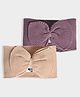 Mi Arcus Set Of 2 Bow Applique Detailed Textured Headband - Peach & Mauve